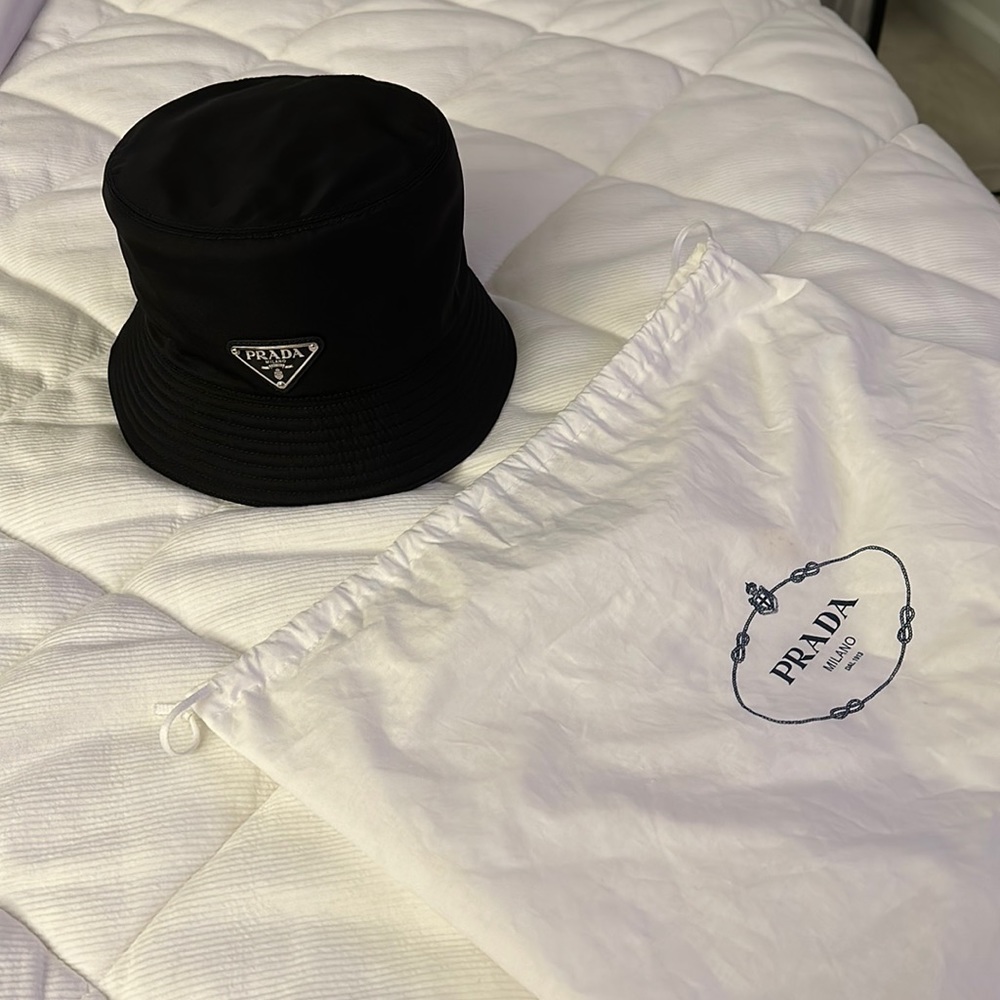 Authentic Prada nylon black bucket hat